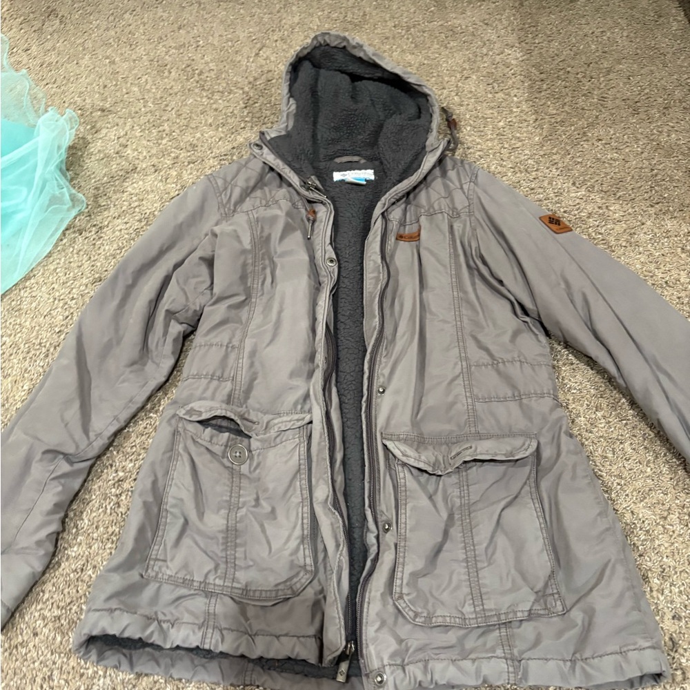 Columbia Gray Utility Jacket with Hood